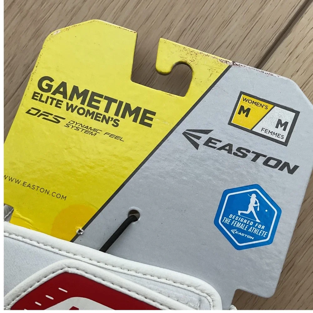 Easton‎ Gametime Elite Womens Fastpitch Softball Batting Gloves - Red/White MED